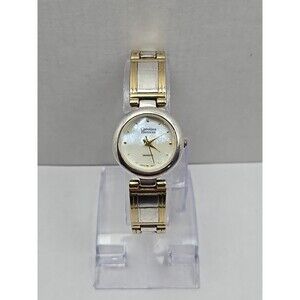 Carolina Herrera Womens Quartz Dress Watch Small White Dial Two Tone New Battery